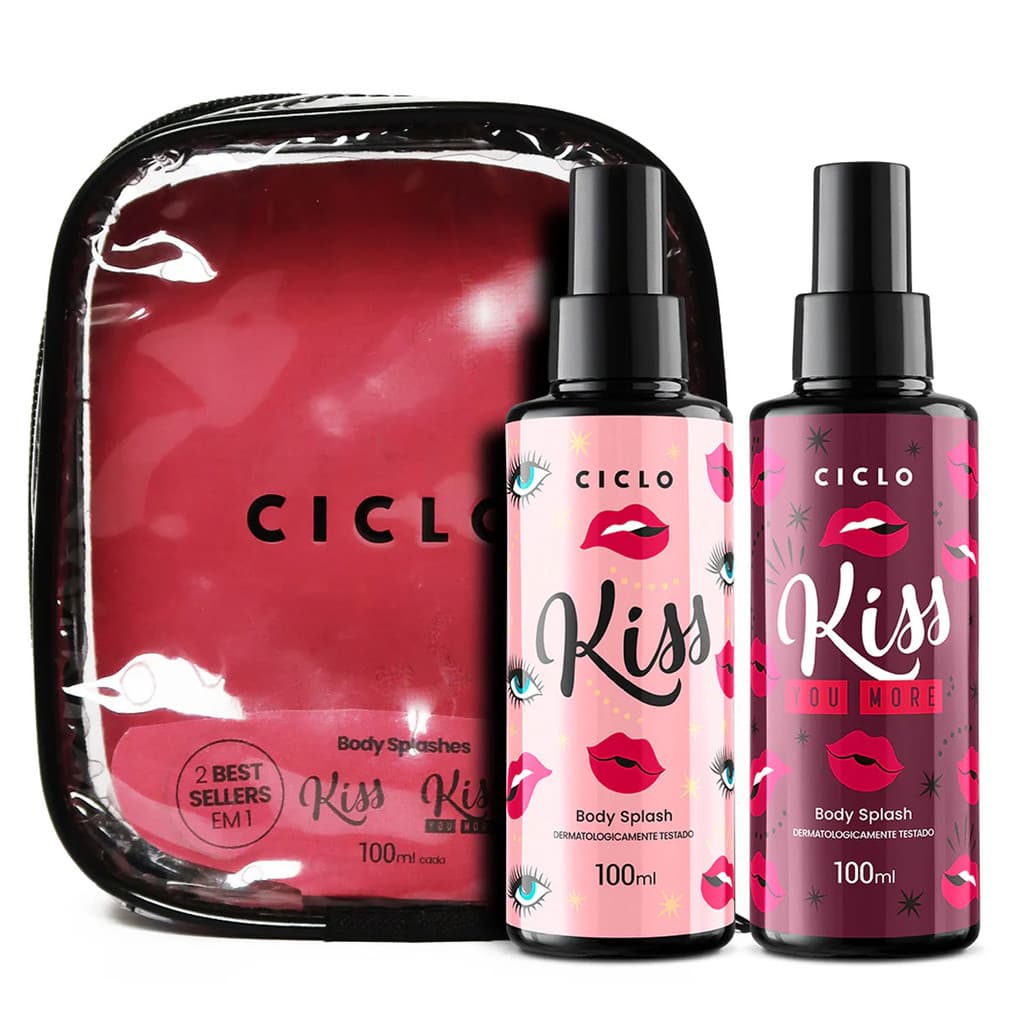 Estojo Body Splash Kiss 100ml + Kiss You More 100ml Ciclo Cosméticos