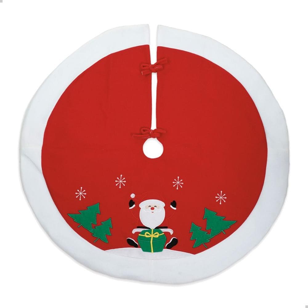 Saia Para Árvore De Natal Com Papai Noel 90cm Decoração