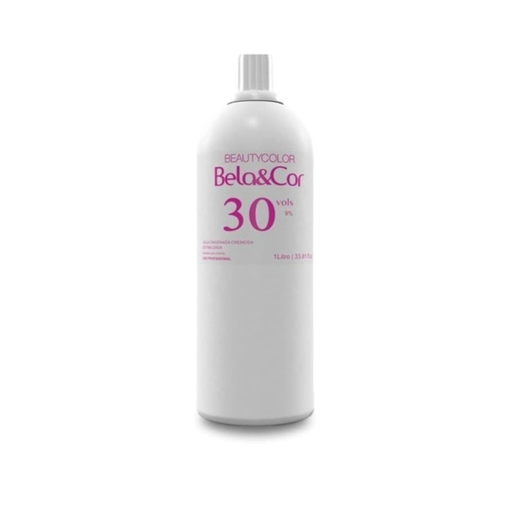 Agua Oxigenada Cremosa Bela&Cor 1Litro Volume 30