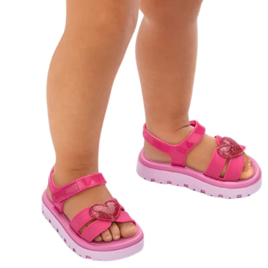 Sandália Coração ❤️ Papete Bebe Menina Coração Mini Love Baby Confortavel Lançamento