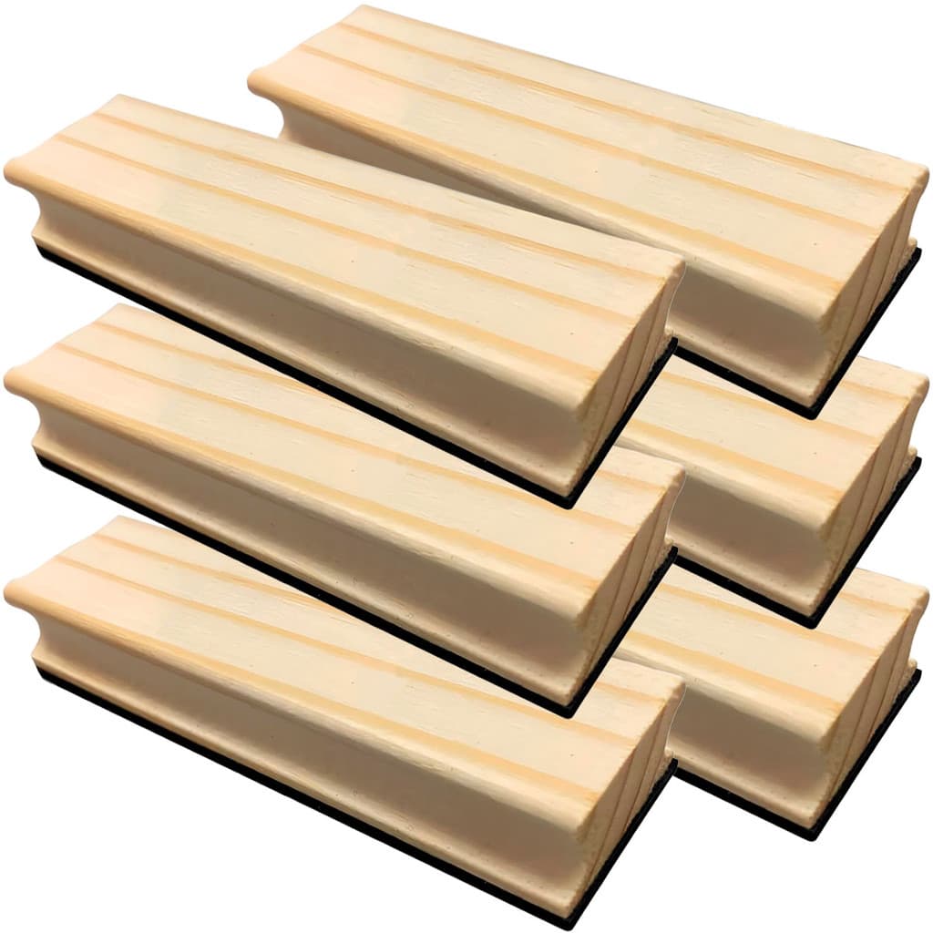 Kit 6 Apagador De Madeira Para Lousa Quadro Giz Escolar Profissional 13cm Stalo
