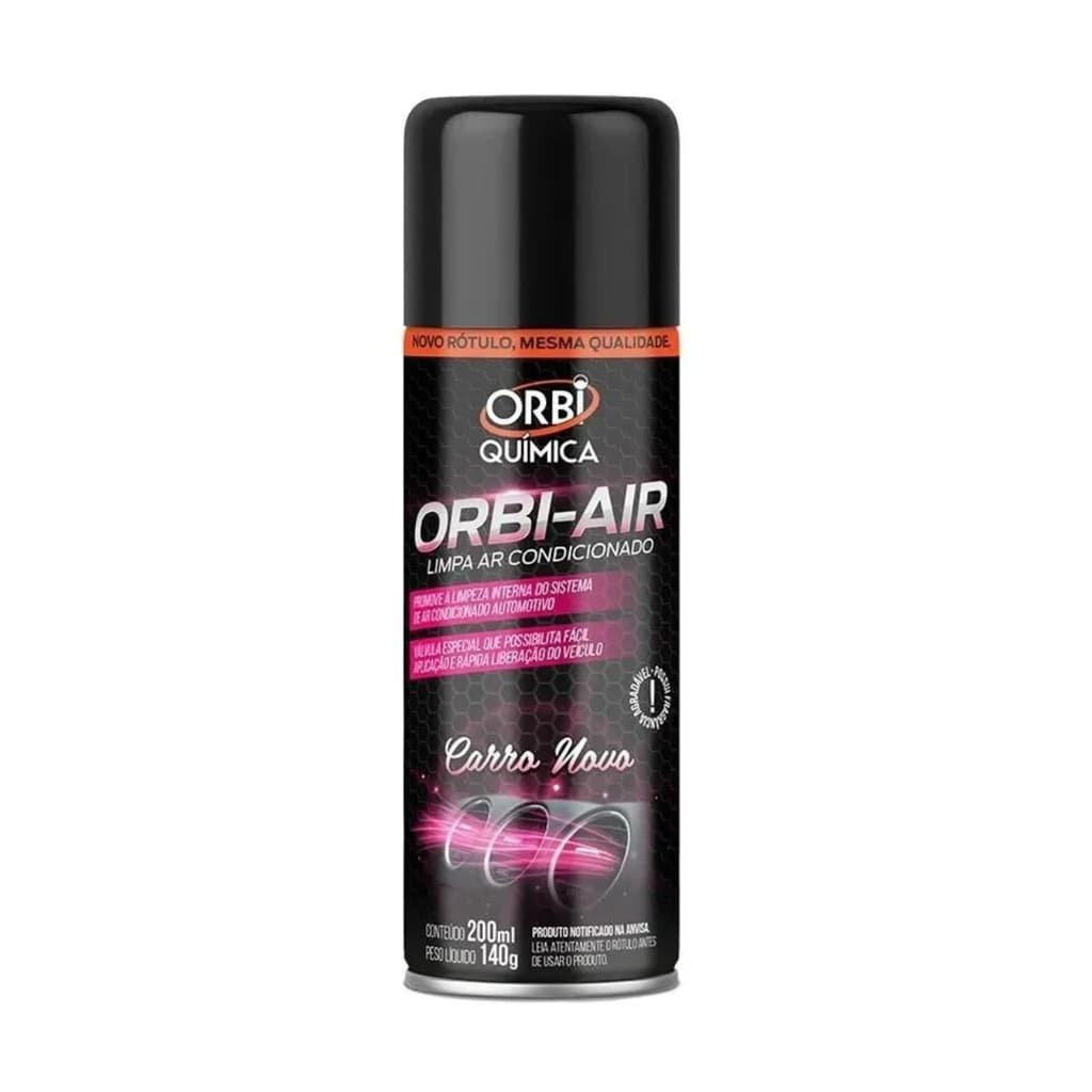 LIMPA AR CONDICIONADO CHEIRO DE CARRO NOVO SPRAY HIGIENIZADOR ORBI-AIR 200ML