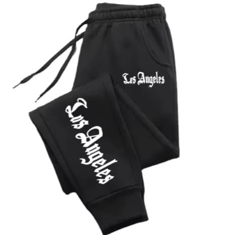 Calça Moletom Los Angeles Modelo Jogger Moda Gringa Tendencia Algodão Quentinho Casual Treino