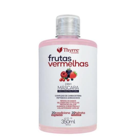 Mascara Frutas Vermelhas 350ml Reconstrução Tratamento Avançado Condicionante 2em1 Thyrre Cosmetics
