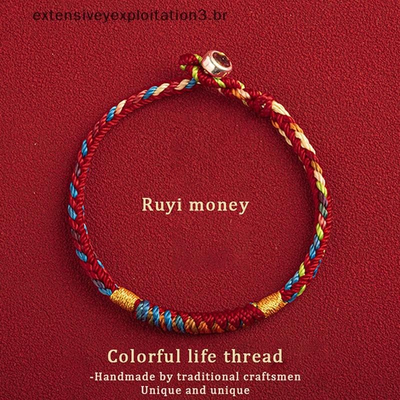 EEBR Pulseira Tibetana Artesanal , Fio Colorido , Boa Sorte , Corda , Pulseiras Para Mulheres , Homens , Nós De Vermelho