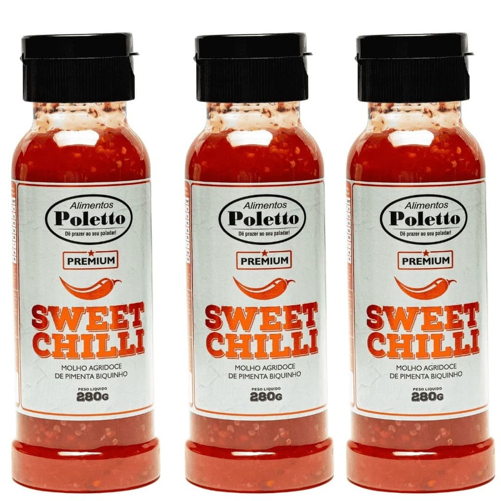 Kit 3 Molhos SWEET BIQUINHO Poletto  280g