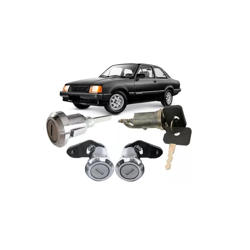 KIT CROMADO CILINDROS IGNIÇÃO PORTA MALAS COM CHAVE CHEVETTE *