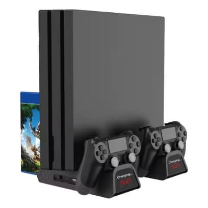 Suporte Base Vertical Cooler E Carregador Ps4 Pro Slim Fat