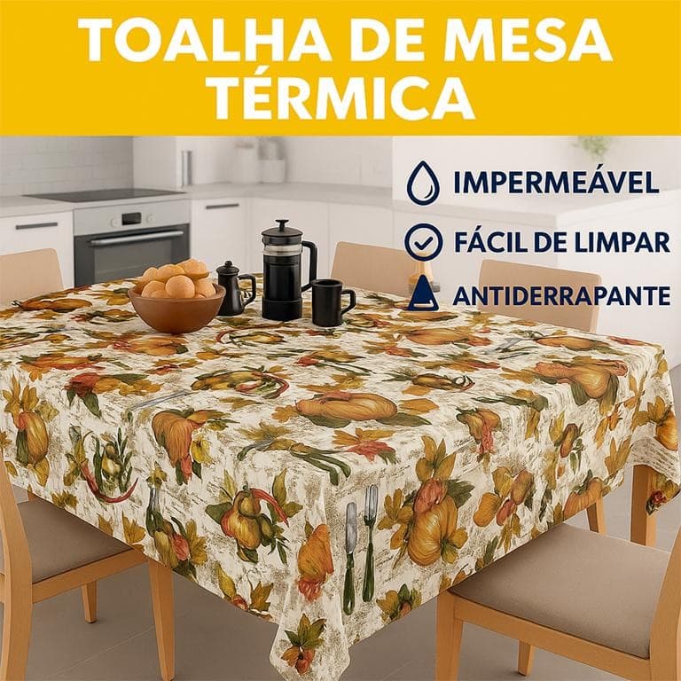 Toalha de Mesa Térmica Temática Impermeável com Fácil Limpeza