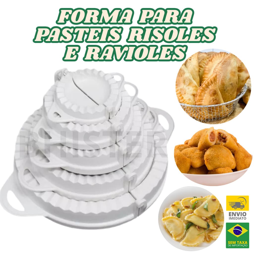 Kit 5 Formas Moldelar Pastel Salgados Risole Massas Lig Brin