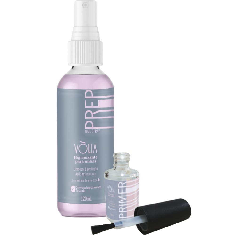 KIT PREPARAÇÃO PARA UNHAS EM GEL HIGIENIZANTE E PRIMER VÒLIA
