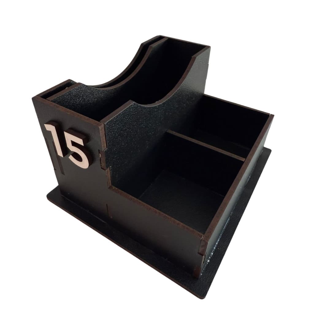 5 Porta Guardanapo de Mesa Com Porta Comanda Sachê Temperos MDF Preto Organize Seu Estabelecimento