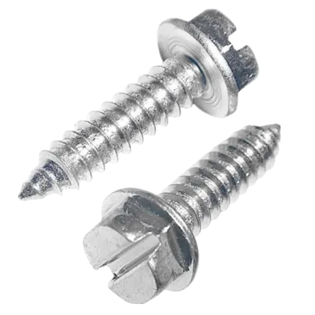 200 Unidades de Parafusos Sextavado 4,8 x 19 mm Flangeado Fendado Arruela Acoplada à cabeça do parafuso Zincado