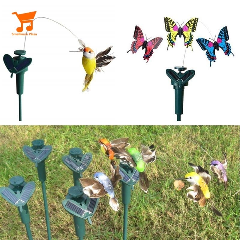 Voando Movido A Energia Solar Esvoaçante Beija-Flor Pássaros Borboleta Decoração De Jardim Doméstico