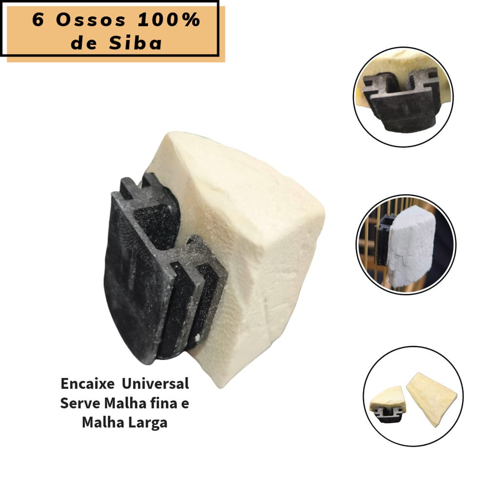 Kit com 6 Osso de Siba 100% Malha Universal- Calopsita Canario Passaros em Geral