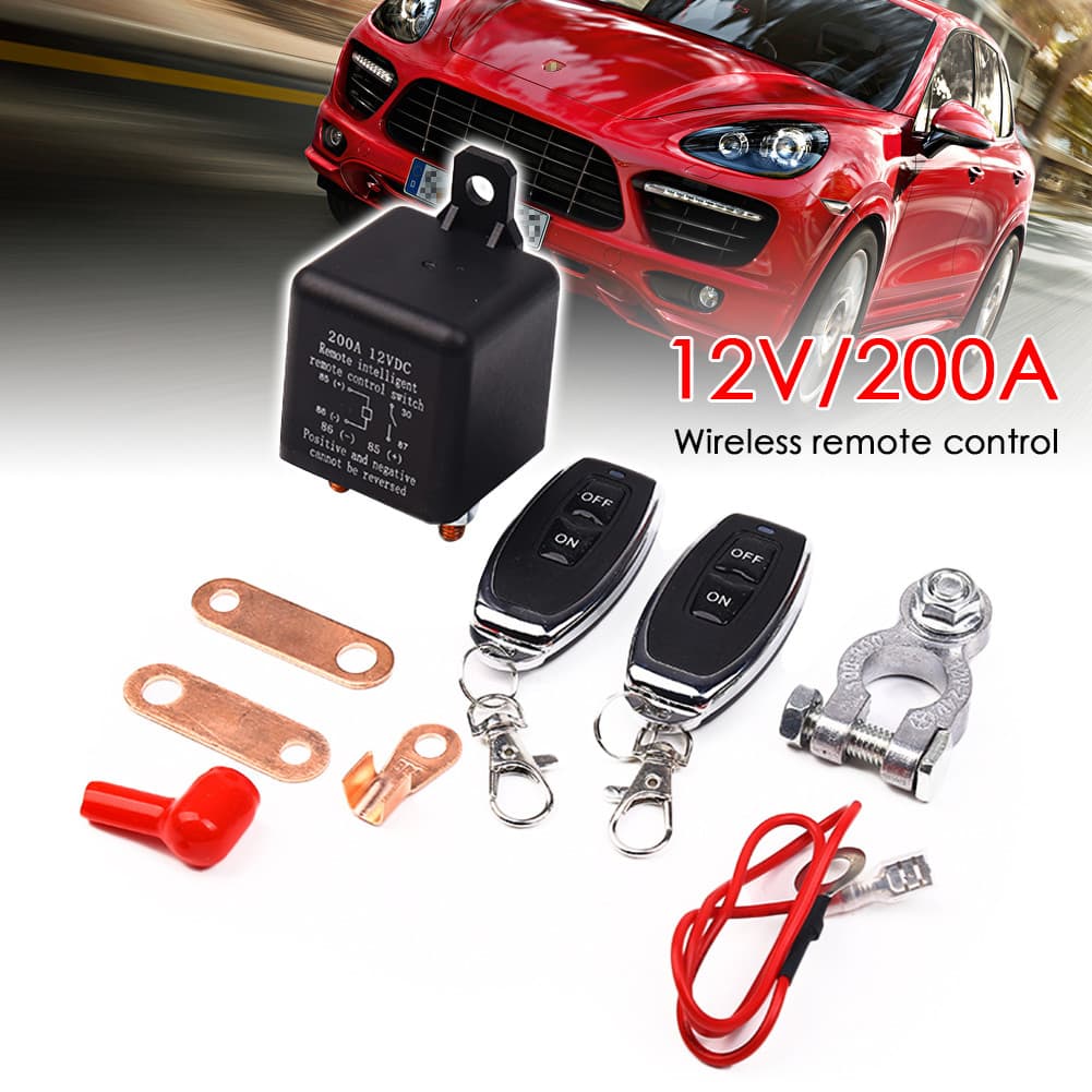 HW1 12V 200A Interruptor De Bateria De Carro Relé Controle Remoto Sem Fio Desconexão Corte Isolador Anti-Roubo Com Duplo