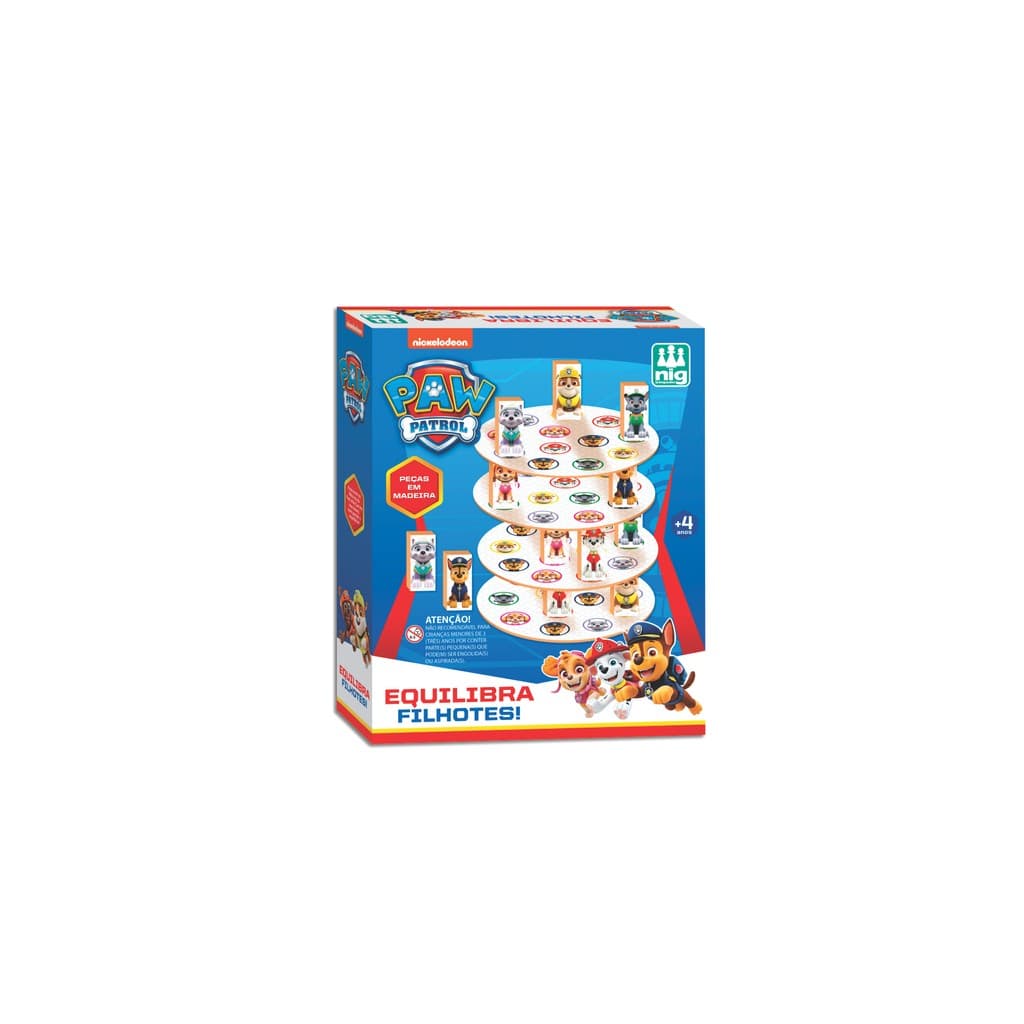 Brinquedo Infantil Jogo de Tabuleiro Equilibra Filhotes Patrulha Canina - Nig