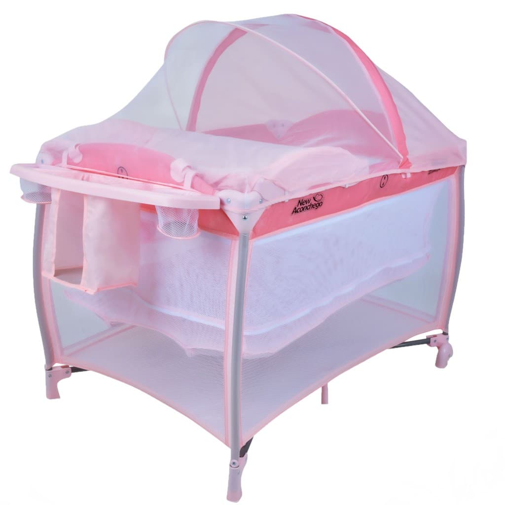 Berço Portátil New Aconchego Pink Chiqueirinho - Burigotto