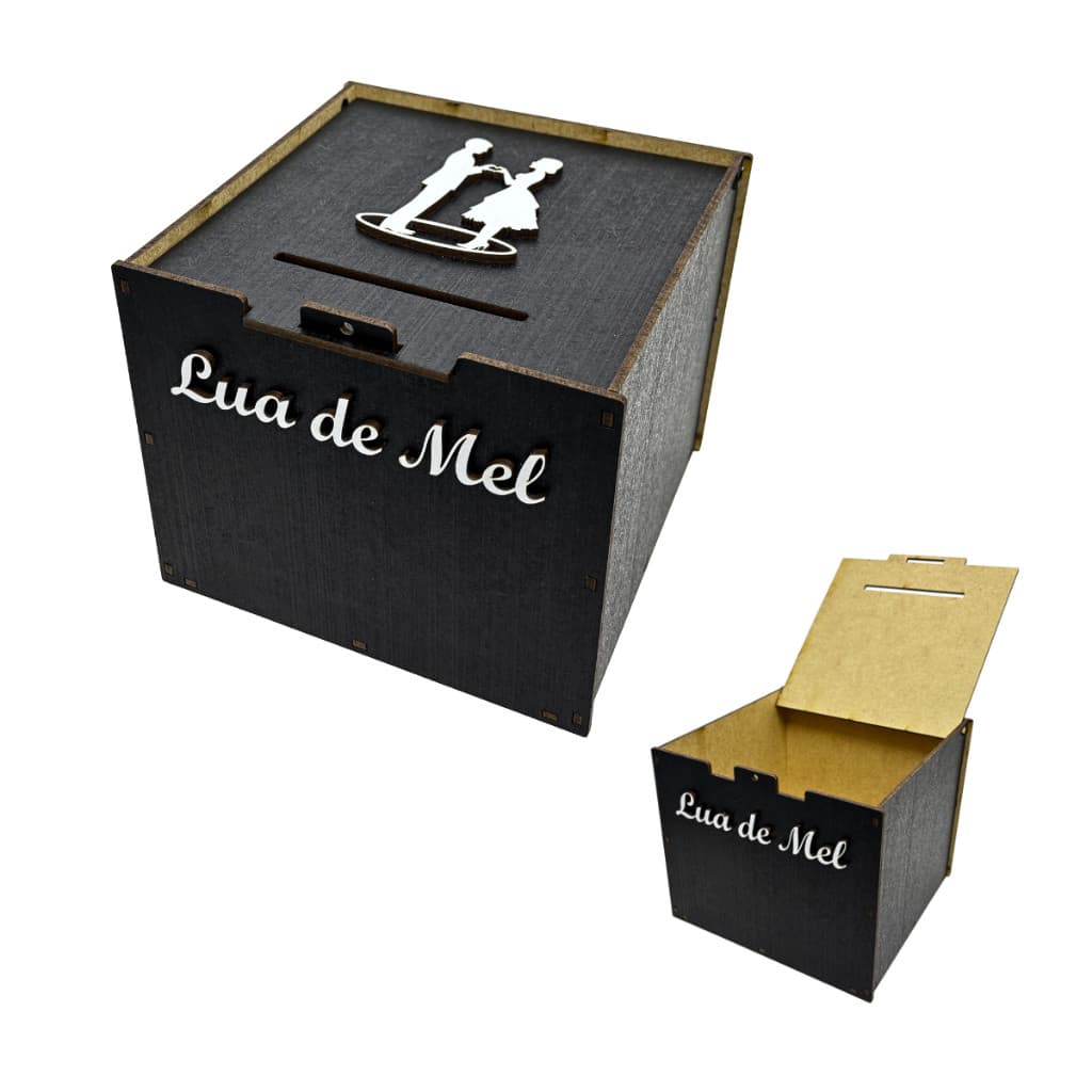 Caixa para Casamento Lua de Mel, Gravata, fabricada em Mdf pintado.