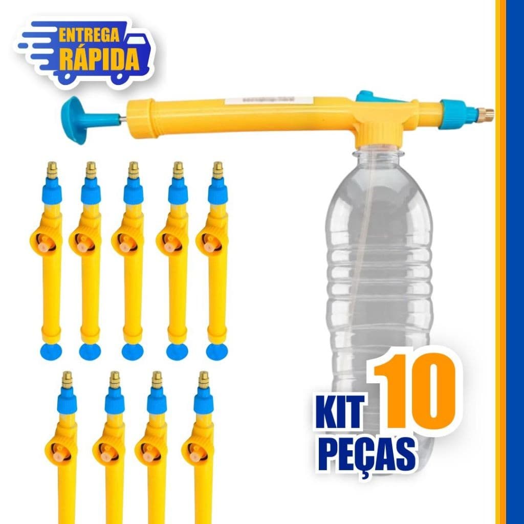 Kit 10/5 Pulverizador E Borrifador Para Garrafa Pet Manual Spray Para Jardinagem Adaptável Multiuso