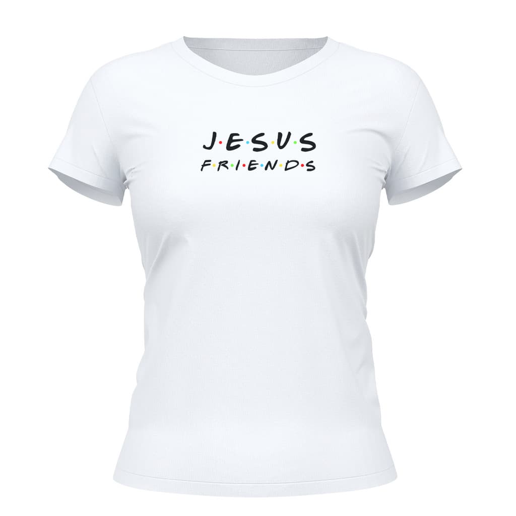 Camiseta Cristã Feminina - Jesus Friends | Branca