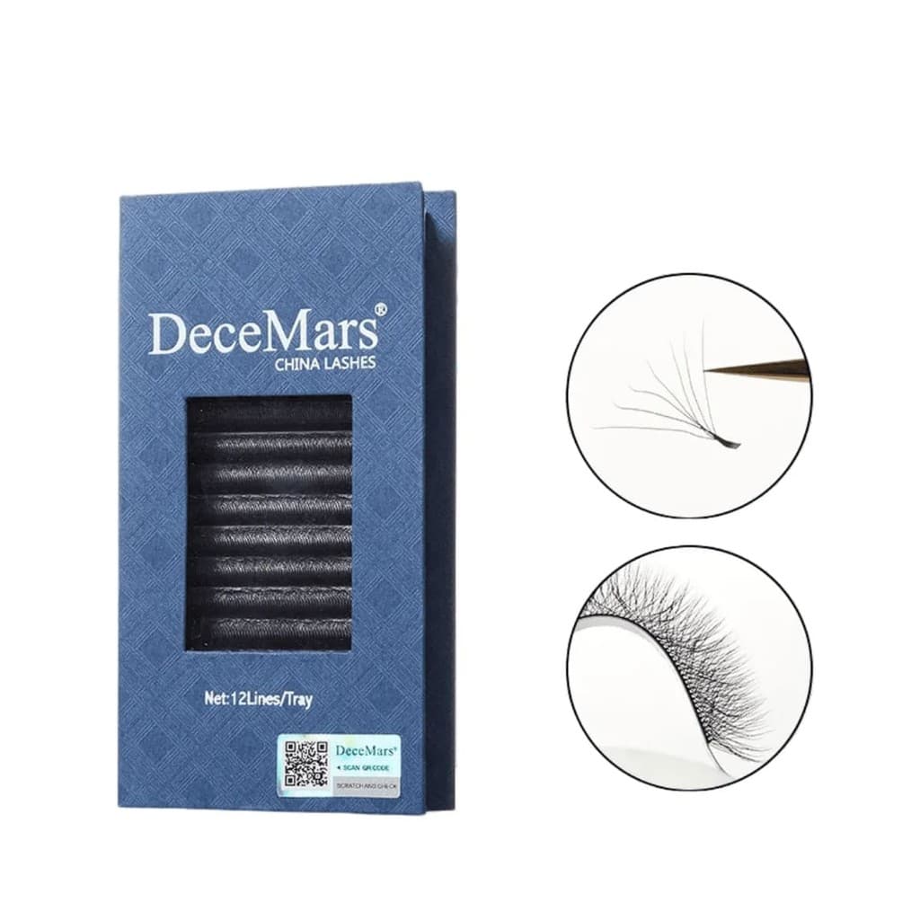 Cílios Decemars 7D W Extensão Profissional Volume Egípcio Lash Designer Alta Qualidade