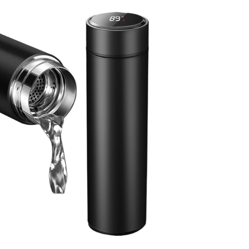 500 Ml Garrafa Térmica Inox Inteligente Com Medidor De Temperatura Ideal Para Viagens Escritório