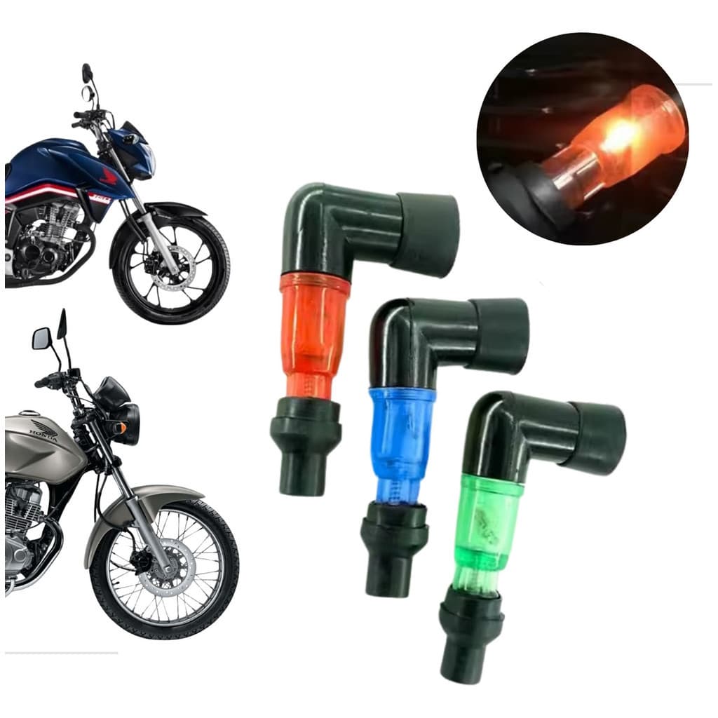 Cachimbo De Vela Universal Moto Cg Ybr Titan Com Luz