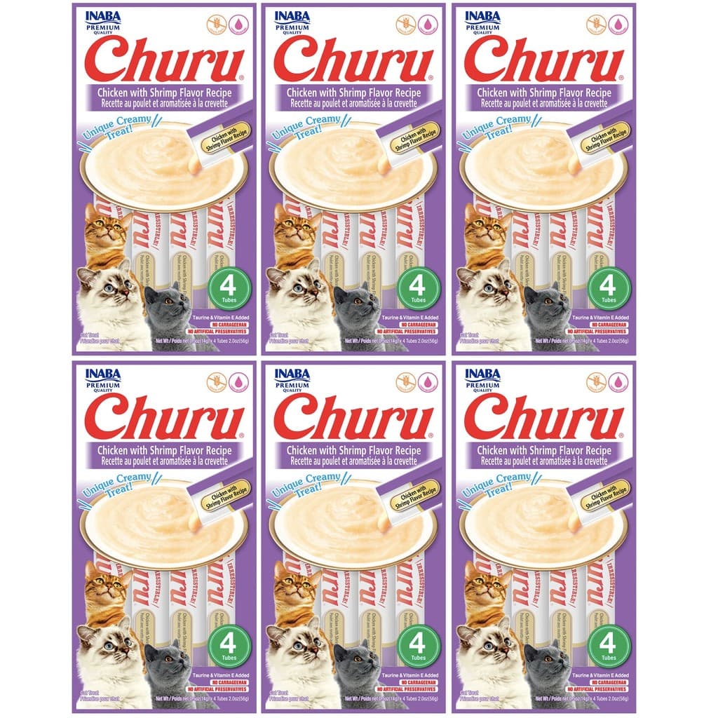 Churu para Gatos Ração úmida pastosa Inaba Foods Pate para Gato Premium - Kit 6 Pacotes