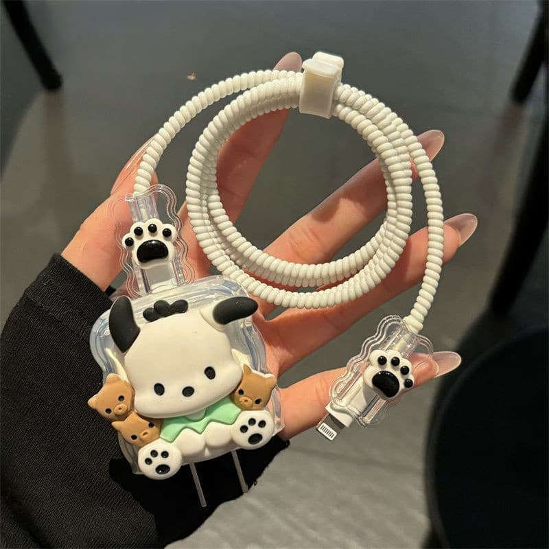 Sanrios Hello Kitty Cable Protector Cute Cartoon Data Charger Line Protective Sleeve compatible for Iphone 20w Organizer