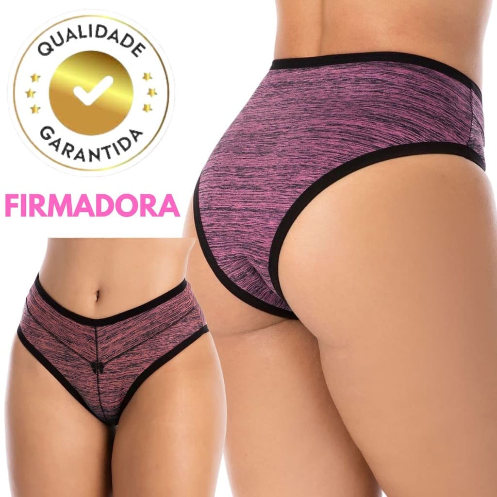 Kit Calcinhas Firmadora Cós Alto Lateral Larga Suplex - Firma Normal