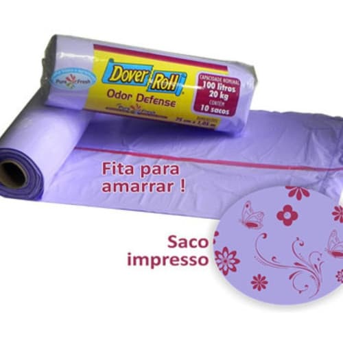 Saco de Lixo Perfumado Controla Odor Banheiros e Pias Com 50Und