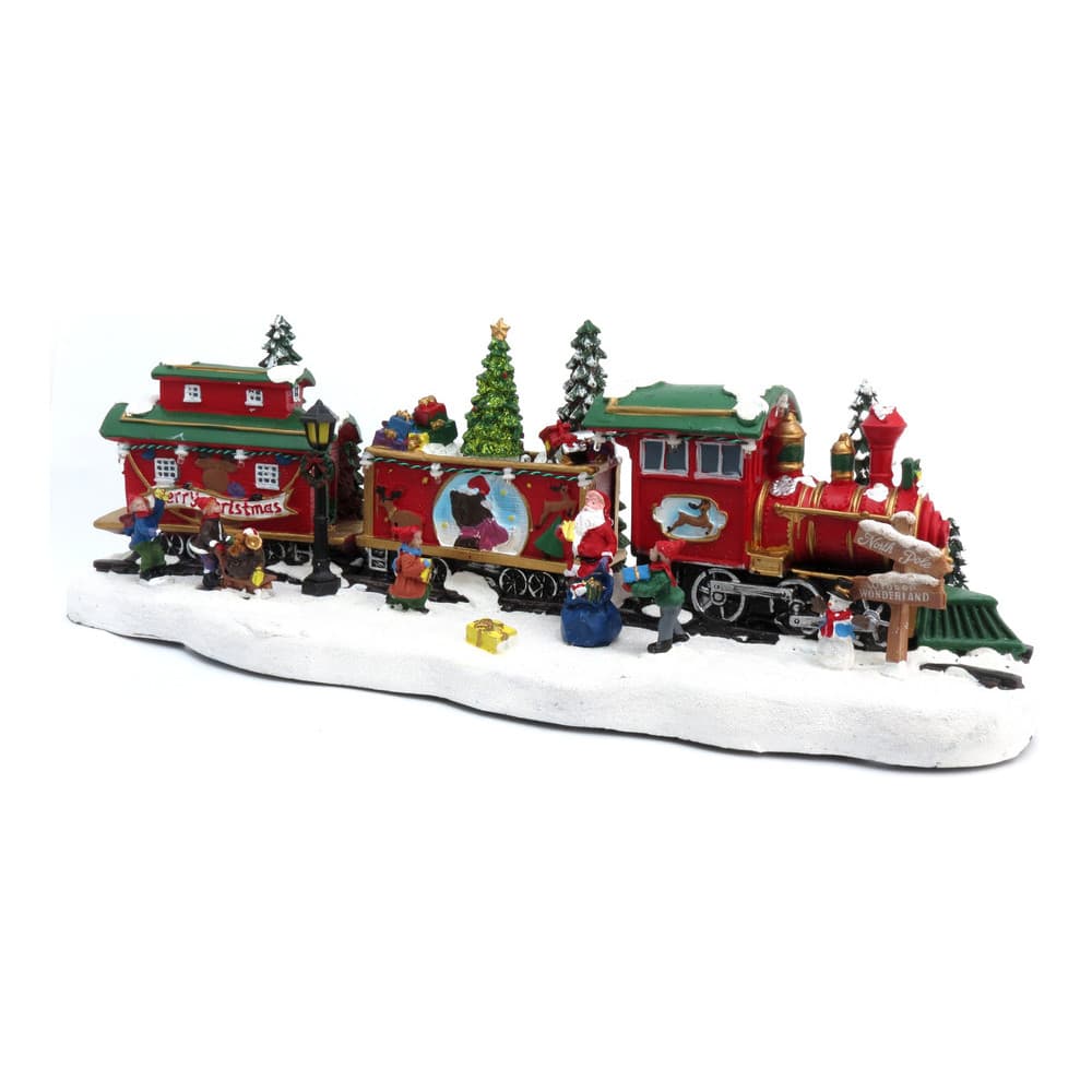Enfeite de Natal Cenário Trem Papai Noel Com Iluminação Led