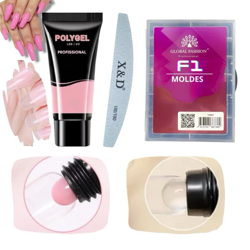 Kit Polygel Alongamento Molde F1 Unhas Super Promoção - ENVIO IMEDIATO