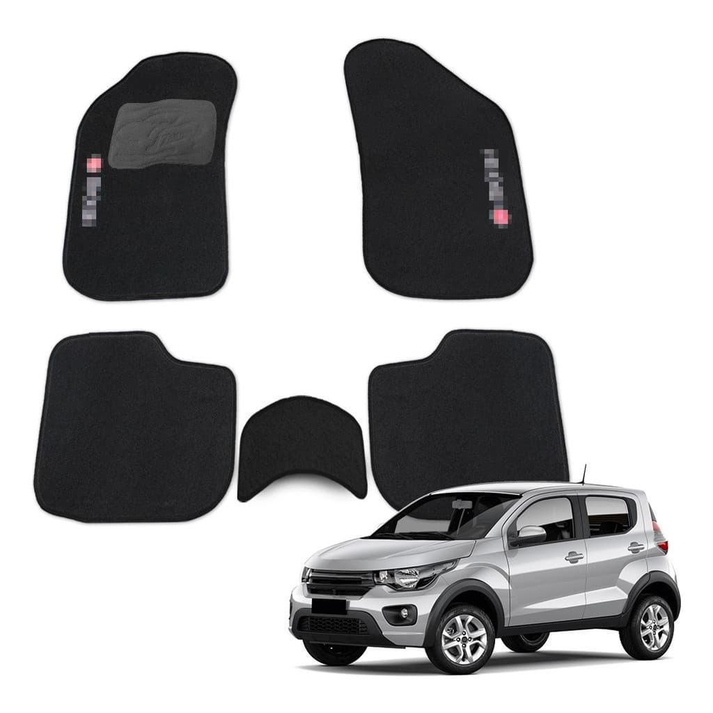 Tapete Carpete Para Mobi 2016 A 2021 5pçs Preto
