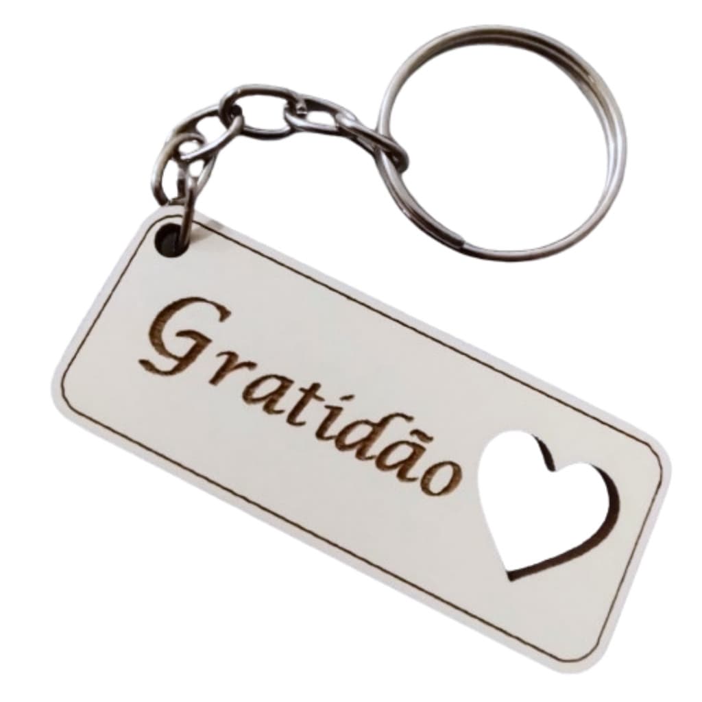Lembrancinha Chaveiro Mdf Gratidão Coração Vazado !