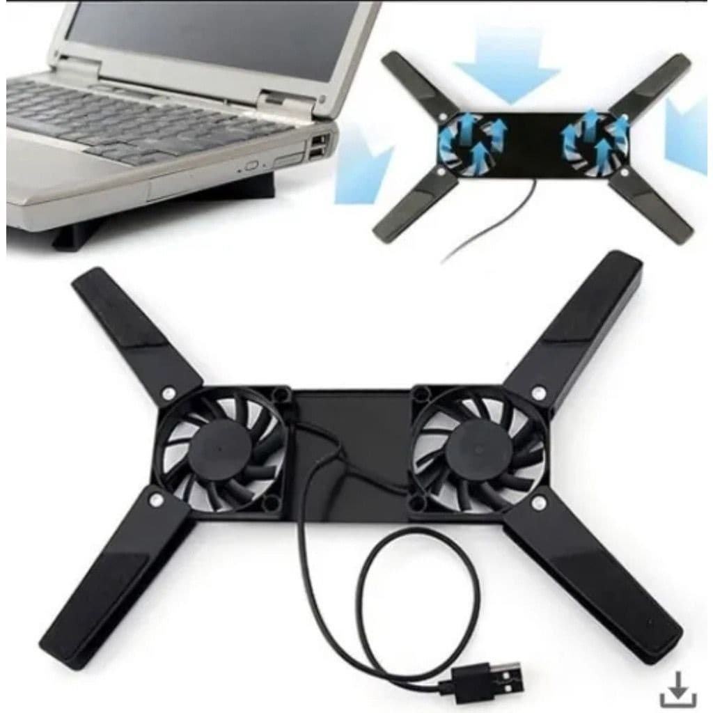 Suporte Base Notebook Com Cooler USB De Ventilação 2 Ventilador Dissipador De Calor