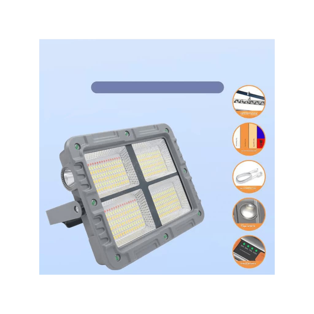 Luz de inundação solar multifuncional ao ar livre à prova d' água convenientampamento móvel recarregável luz