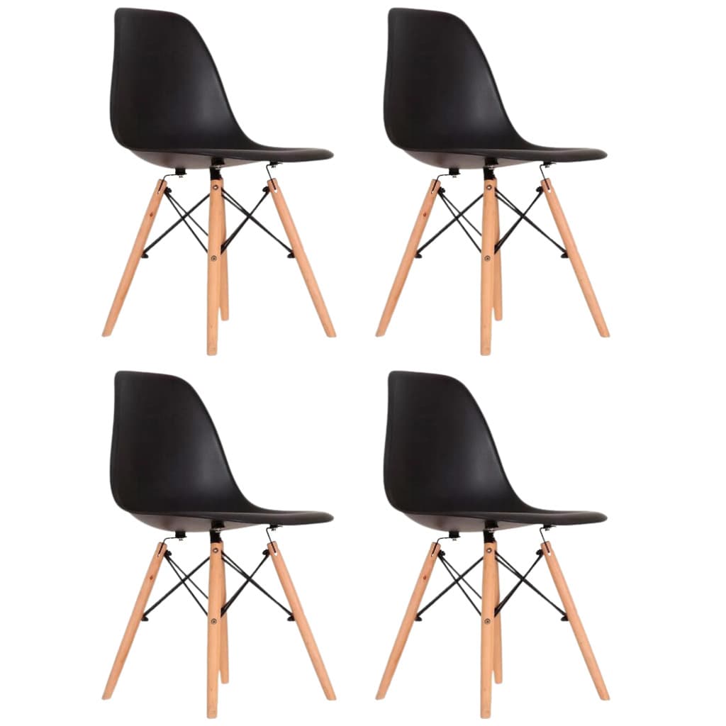 Conjunto 4 Cadeiras de jantar moderna Eames Eiffel Dkr Movescan Preta
