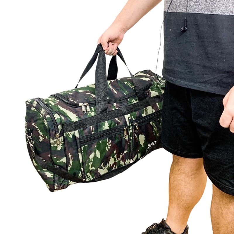 Mala De Viagem Militar Camuflada Camping Sport 80 Lts  Bolsa Dobrável Camuflada