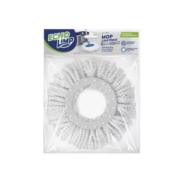 Refil para Mop Giratório MG02 em Microfibra Branca - Echo Limp