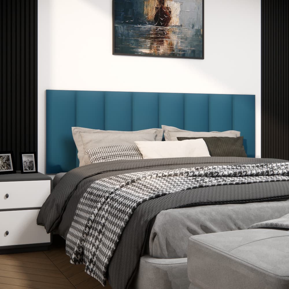 Cabeceira de Cama Modulada e Estofada Adesiva Cama Box Solteiro Casal Queen e King Módulos 60x20cm