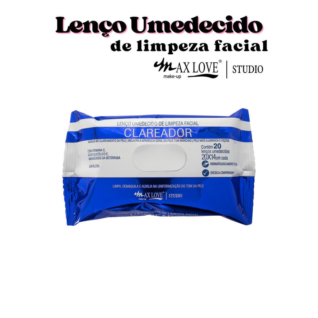 Lenço de Limpeza Facial Clareador Max Love