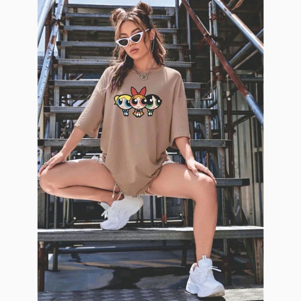 Camiseta Feminina Blusinha Streetwaer Camisa Meninas Super Poderosas Roupa de Academia 100% Algodão Premium