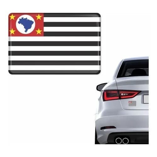 Emblema Bandeira Adesiva Resinada São Paulo 4,0 X 6,0