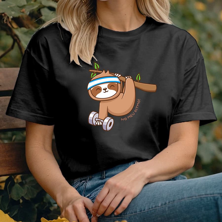 Camiseta Feminina de Academia Oversized Treino 100% Algodão
