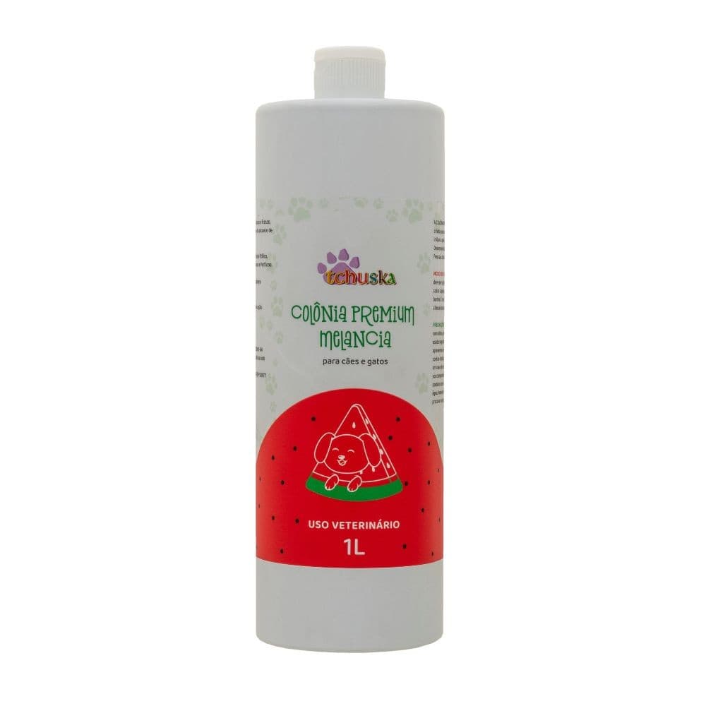 Colônia Premium Melancia Tchuska Perfume Frutal Fresco Duradouro Cachorros Gatos Refil 1L