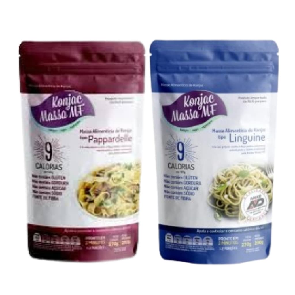 Kit 2 Macarrão Linguine e Papardelle Konjac 540g Low Carb
