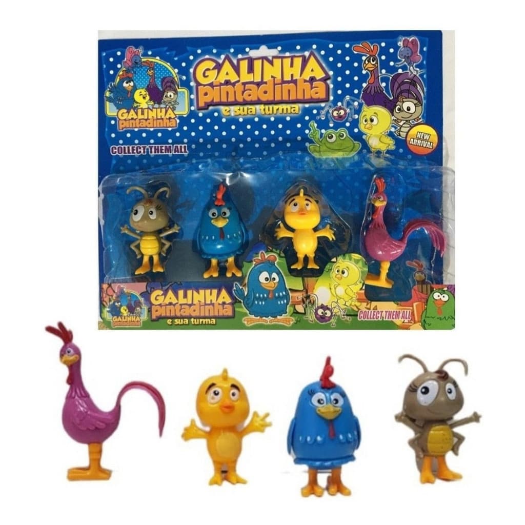 Kit 4 Bonecos Turma Galinha Pintadinha Brinquedo Infantil - ENVIO IMEDIATO