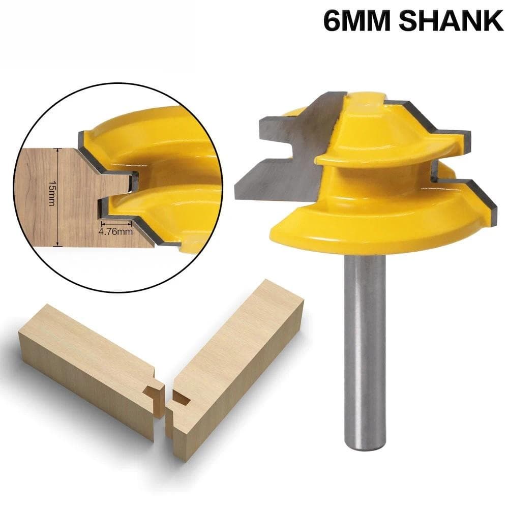 1PC 45 Graus Tenon Cortador 6mm Haste Roteador Bit Carpintaria Painel Fresa Máquina De Corte Ferramenta Entalhe